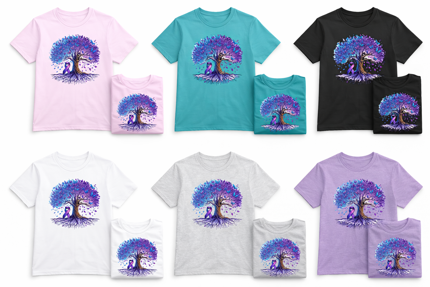 Alzheimer’s Awareness Tree Shirt | Purple Ribbon Support Tee | Mental Health Fundraiser Shirt